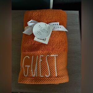 Rae Dunn Vibrant Orange Guest Towel Set of 2